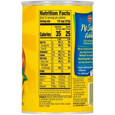 Del Monte No Sugar Added Sliced Peaches 14.5oz