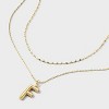 14K Gold Dipped Cubic Zirconia Duo Initial Multi-Strand Necklace - A New Day™ Gold - 4 of 4