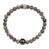 Chisel Stainless Steel Antiqued and Brushed Buddha 6.5mm Map Stone Beaded Stretch Bracelet - 2 of 3