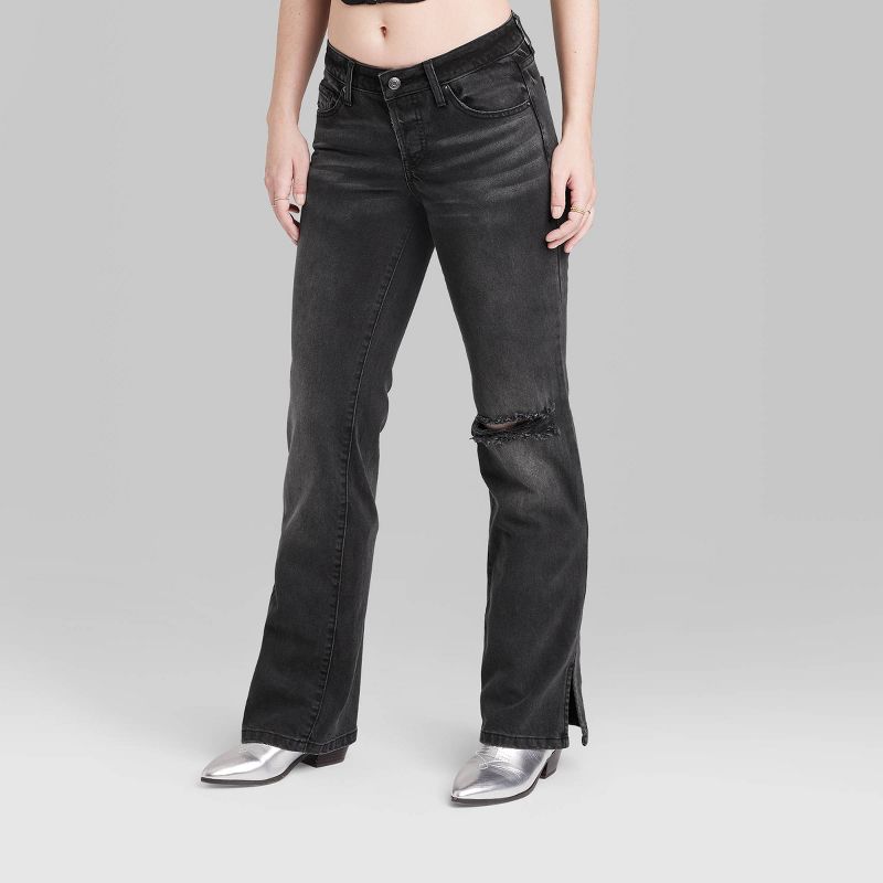 Women's Low-Rise Bootcut Jeans - Wild Fable™ Black Wash, 3 of 6