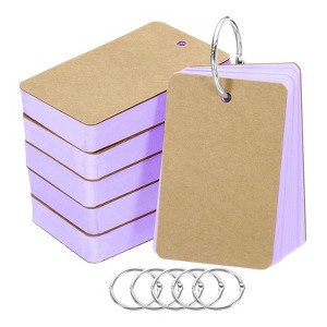 Unique Bargains Memory Learning Office Blank Index Cards with Ring 300 Pcs - 1 of 4