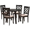 Baxton Studio Lexi Modern Beige Fabric and Dark Brown Finished Wood 5-Piece Dining Set - 2 of 4