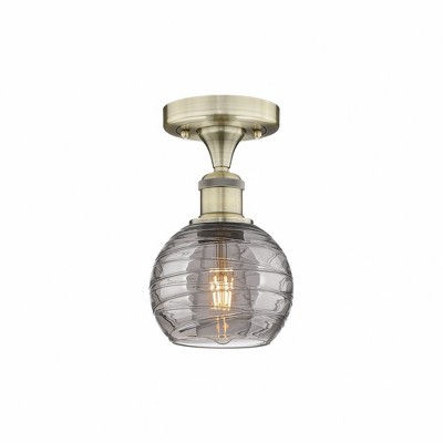Athens Deco Swirl - 1 Light Semi-Flush Mount In Industrial Style-8.25 Inches Tall and 5.88 Inches Wide