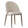 Modern Dining Set for 6,Oval 79" Black Dining Table & Upholstered Armless Dining Chair with Walnut Metal Legs for Dining Room,Farmhasue-Tanpinhause - 4 of 4