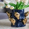 AZL1 Life Concept Decorative Vases, Artistic Ceramic Vase with Nature Motifs for Tabletop and Shelf Display, Gold, 8.7"*8.7"*9.5" - 4 of 4