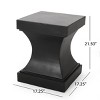 Modern Patio End Table, Sculptural Outdoor Side Table with Curved Pedestal Base for Porch, Balcony, Garden or Poolside Decor-Maison Boucle - 3 of 4