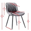 Set of 2 Mid Century Modern PU Leather Dining Chairs with Diamond Stitching and Perforated Breathable Seat for Dining Room-Baofuwish - 4 of 4