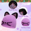 FAAYFIAN Sequin Cat Ear Knitted Beanie Hat for Kids Age 7-12 Winter Knit Skull Cap Winter Hat Outdoor Ear Warmer - 4 of 4