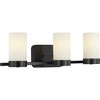 Progress Lighting Elevate 3-Light Bath Vanity in Matte Black with Etched White Glass Shade - 2 of 4
