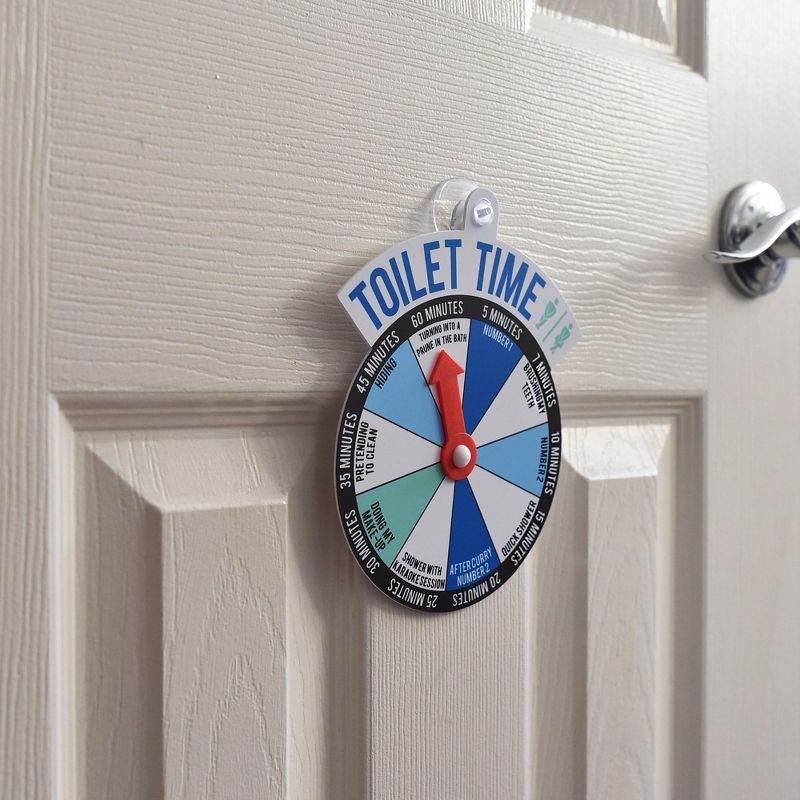 KOVOT "Toilet Time" Spinner Sign for Bathroom Doors - Let the World Know How Long You're Going to Take and Why, 5 of 6