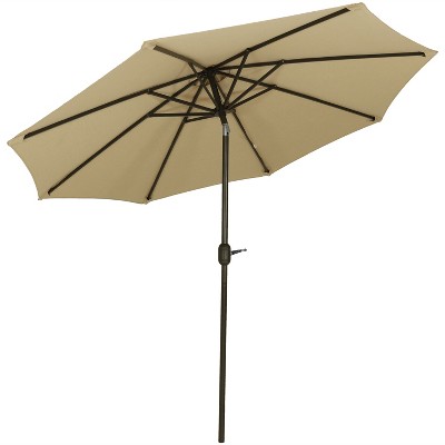 Sunnydaze Outdoor Aluminum Solution-Dyed Sunbrella Patio Umbrella with Auto Tilt and Crank - 9'