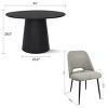 5-Piece Dining Table Set for 4, 46" Modern Round Manufactured Grain Dining Table with 4 Upholstered Fabric Dining Chairs for Dining Room-Maison Boucle - 4 of 4