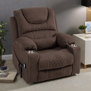 Oversized Electric Lift Recliner Chair with Dual OKIN Motors, 180¡ã Flat Recline, Cup Holders ¨C Heavy-Duty Big Man Lounge Chair - 1 of 4