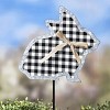 The Lakeside Collection Galvanized Gingham Bunny Stakes - 2 of 3