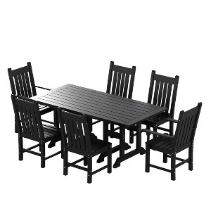 WestinTrends Malibu 7 Piece Outdoor Patio Dining Set Outdoor Dining Table with Dining Chair - 1 of 4