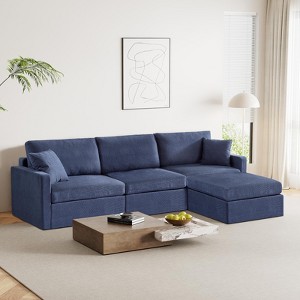 Dyonery 113" Modular Combo Sofa , Modern Convertible L-Shaped Combo Sofa for Living Room, 4-Seater Sofa Set - 1 of 4