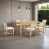 7-Piece Retro Dining Table Set for 6, 1 Rectangular Wood Dining Table Set for 6 with Upholstered Chairs for Dining Room - Leovsnove - 2 of 4