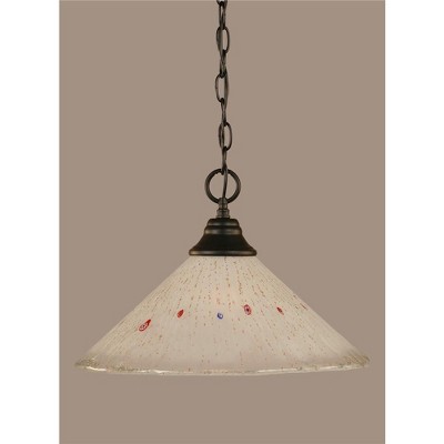 Toltec Lighting Any 1 - Light Pendant in  Matte Black with 16" Frosted Crystal Shade