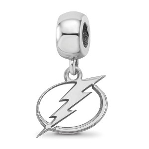 Black Bow Jewelry Sterling Silver Tampa Bay Lightning NHL Bead Charm - 1 of 4