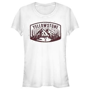 Juniors Womens Yellowstone Brown Dutton Ranch Montana Landscape Scenery T-Shirt