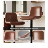 Modern Swivel Bar Stools Adjustable Height PU Leather Square Bar Chairs With Back For Kitchen Dining Room Counter Home - 4 of 4