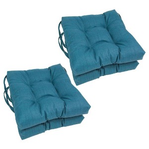 Blazing Needles, 16-inch Spun Polyester Solid Outdoor Square Tufted Chair Cushions (Set of 4) - 1 of 1