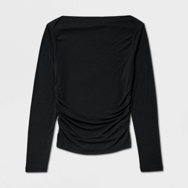 Playera de manga larga de cuello barco con fruncido ultraligera para mujer - A New Day™ 4