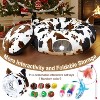 Cat Tunnel Christmas Tree Skirt, Cow Print Cat Tunnels for Indoor Cats with Washable Mat and Hanging Ball, with 11 Cats Toys - 3 of 4