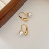 Teardrop Hook Earrings for Women Gold Stainless Steel Pearl Back for Multiple Look Ginger Lyne Collection - 2 of 4