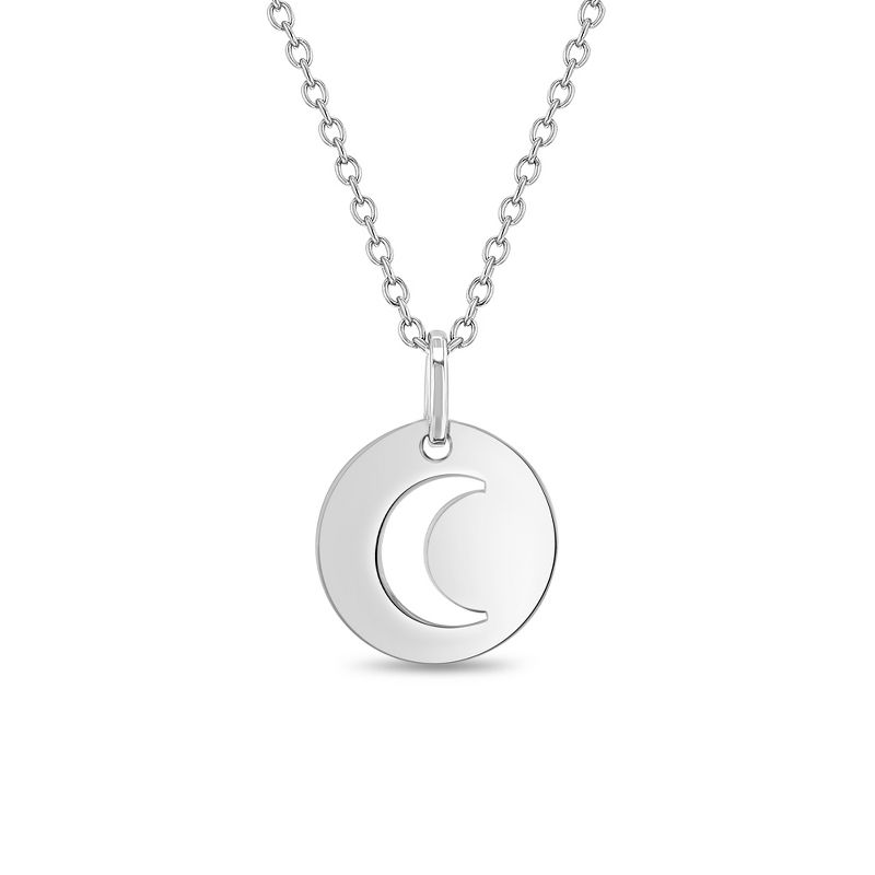 Girls' Round Moon Cutout Sterling Silver Necklace - In Season Jewelry, 1 of 4