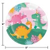 Creative Converting Girl Dino Birthday Party Plates and Napkins 48ct - 3 of 4