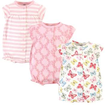 Touched by Nature Baby Girl Organic Cotton Rompers 3pk, Butterflies