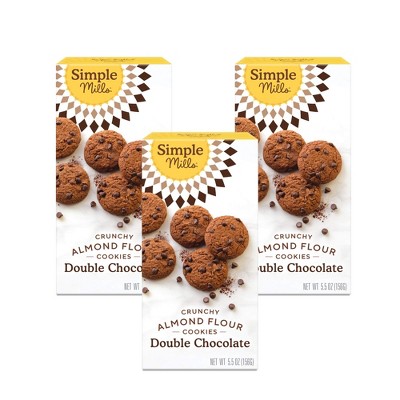 Simple Mills Almond Flour Double Chocolate Chip Cookies - 5.5 Ounce (pack Of 3)