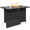Heynemo Propane Fire Pit Table, 50000 BTU Gas Fire Pits Table with Removable Lid and Lava Rock, Rectangular Fire Table with Cover, Black - 2 of 4
