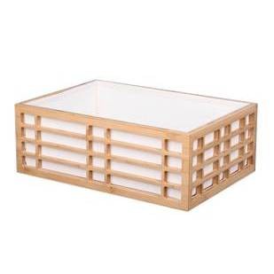 WeThinkStorage Home Storage Organizer Bamboo Bin Small Ivory