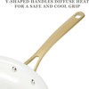 BRINJOY Premium 10-Piece Nonstick Cookware Set - PFA-Free Ceramic Coating, Enameled Aluminum with Gold Handles (Linen White) - 4 of 4