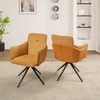 Grungis Chenille Swivel Office Chair NO Wheels Set of 2,Modern Gaming Chair with Metal Base,Computer Chair for Office - 2 of 4