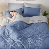 5/7 Pcs Bed in a Bag with Contrast Color Solid Design Bedding Set - 2 of 4