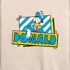 Women's - Disney - Leaning Donald Duck With Nametag Lightweight French Terry Wide Neck Long Sleeve Shirt - 2 of 4