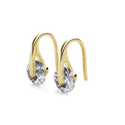 18k Gold Plated Drop Earrings with Crystals Gift for Women
