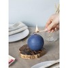 Set of 3 Round Teal Candles - 3 inch Sphere Candles for Wedding & Home Decor - Unscented Long Burning - 3 of 4