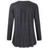 Women's Plus Size Long Sleeve V Neck Tunic Tops Pleated Flowy Tee Shirt Causal Loose Blouse, White Black Plaid, 3XL - 3 of 4