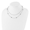Chisel Stainless Steel Polished 2-Strand Black Crystal Beaded 16" with 1" Extension Necklace - 4 of 4