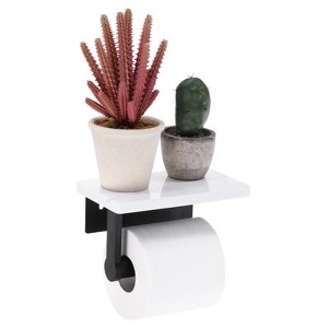 Unique Bargains Durable Well-designed Matte Natural Marble Toilet Paper Holder - 1 of 3