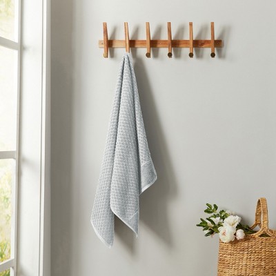 Light Gray Cotton Quick-Dry Textured Bath Towel Set (Pack of 4)