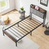 Kumasinova Twin/Full/Queen Size Bed Frame with Storage Headboard,Bed Frames with Charging Station(&2 Storage Drawers),Metal Bed Frame for Kids&Teens - 3 of 4