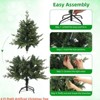 4 ft Christmas Tree w/Lights, Prelit Artificial Small Christmas Tree w/ 265 Realistic Fir Branch Tips 150 LED Lights, Easy Assembly Hinged Xmas Tree - 4 of 4