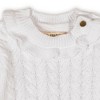 Hope & Henry Girls' Organic Chunky Ruffle Edge Sweater Dress, Soft White Cable, 18-24 Months - 2 of 3