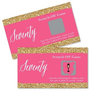 Big Dot of Happiness Chic 70th Birthday - Pink and Gold - Birthday Party Game Scratch Off Cards - 22 Count - 1 of 4