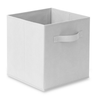 White Fabric Collapsible Cube Storage Bins Set of 6